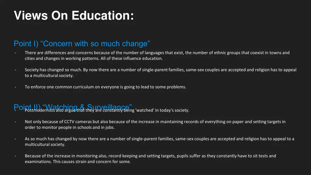 views on education