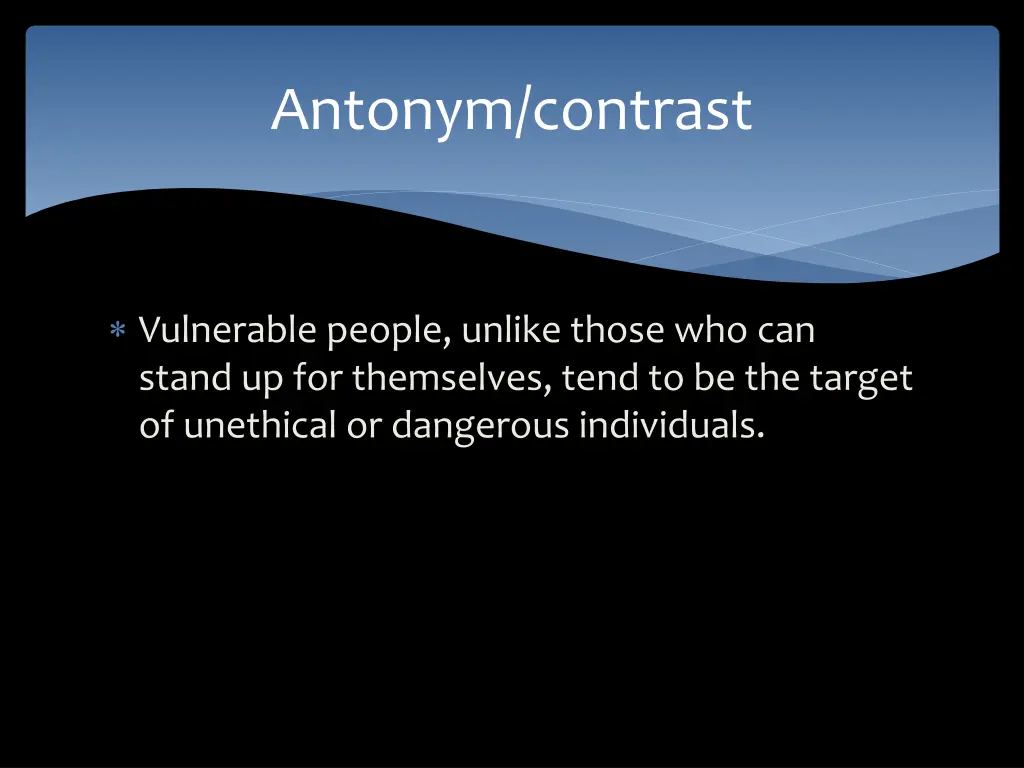 antonym contrast 1