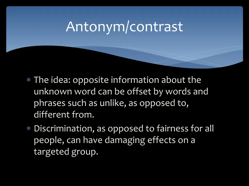 antonym contrast