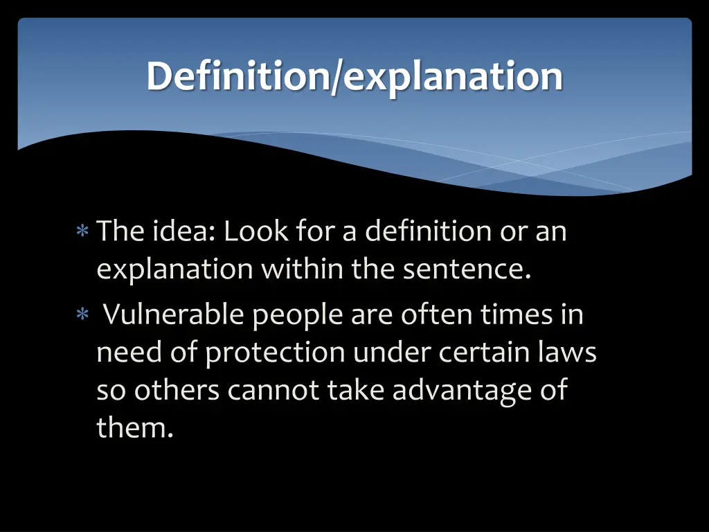 definition explanation 1