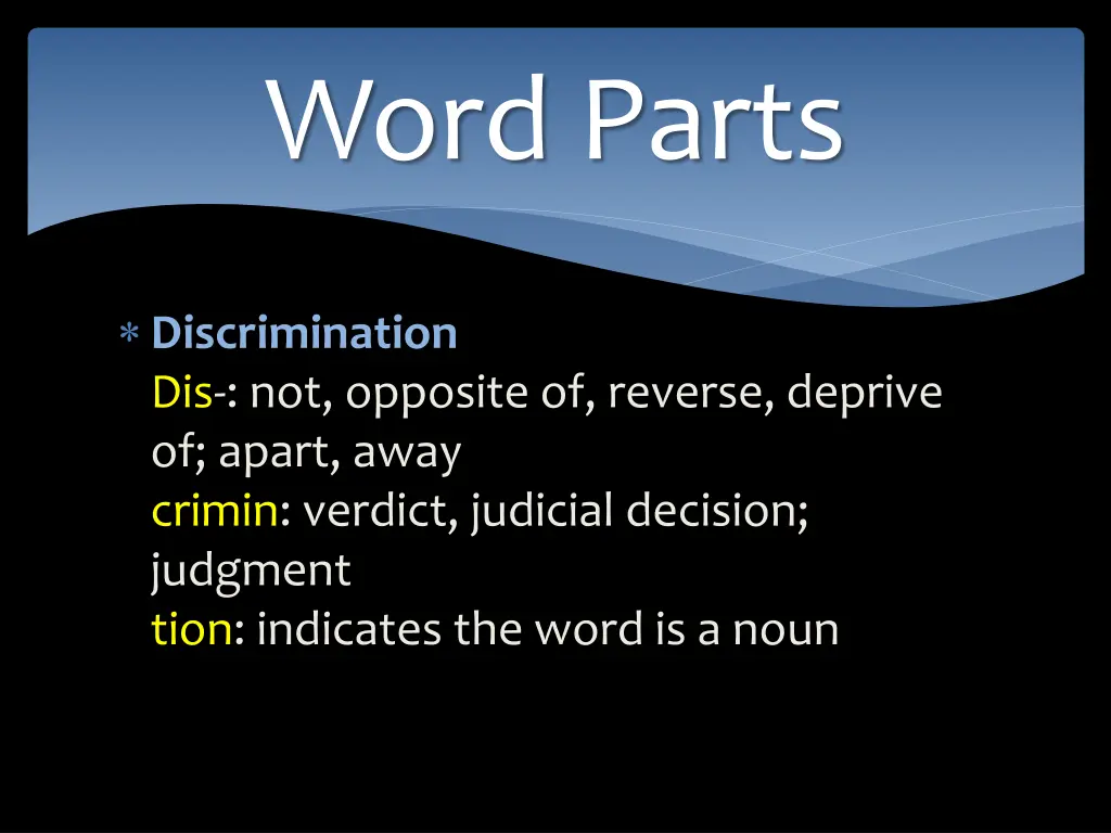 word parts 1