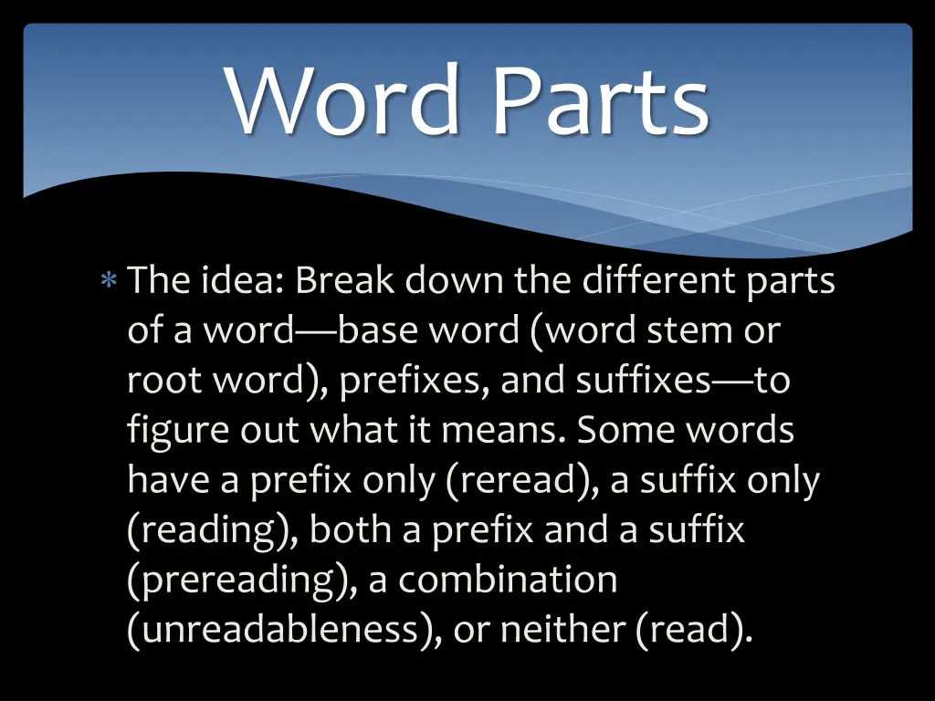 word parts