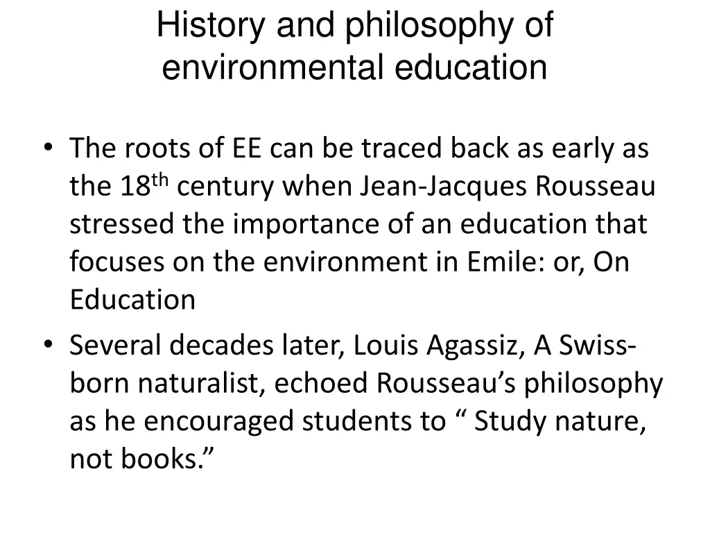 history and philosophy of environmental education 1