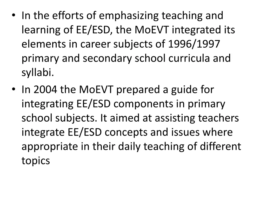 in the efforts of emphasizing teaching