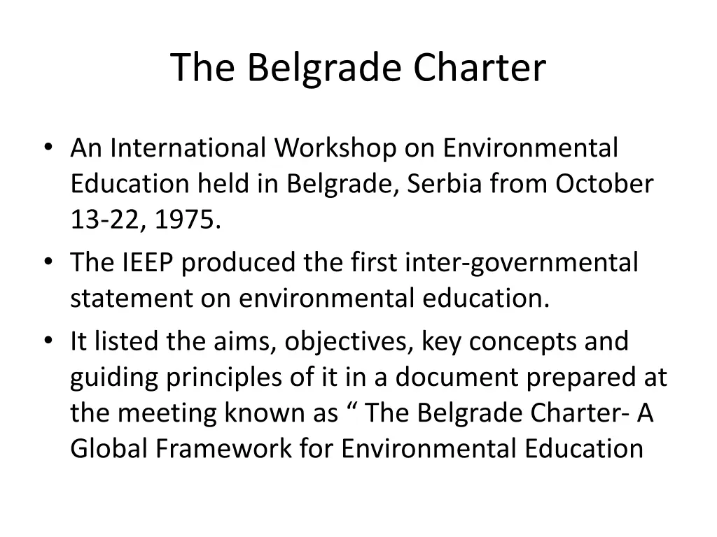 the belgrade charter