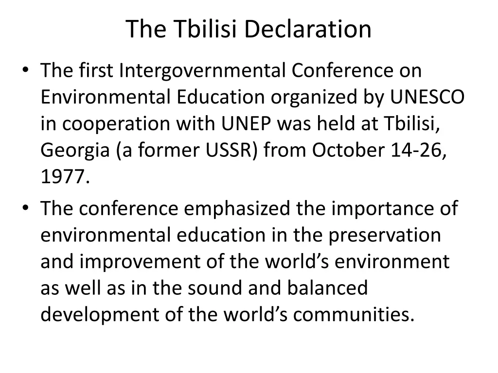 the tbilisi declaration