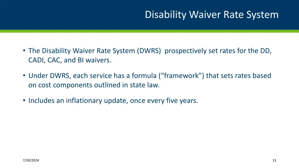 disability waiver rate system