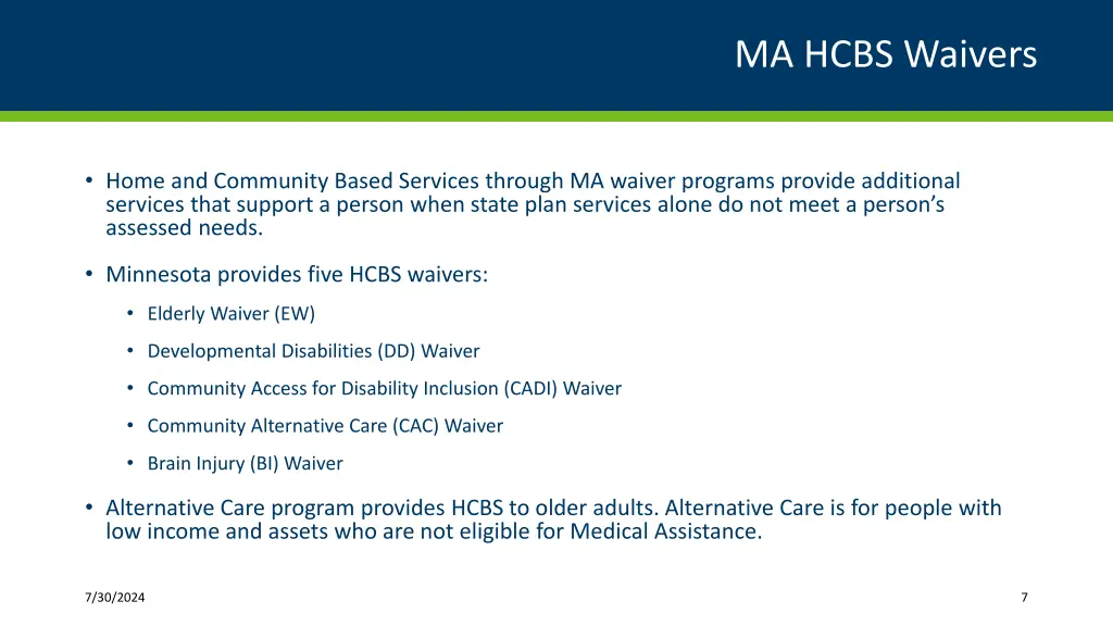 ma hcbs waivers