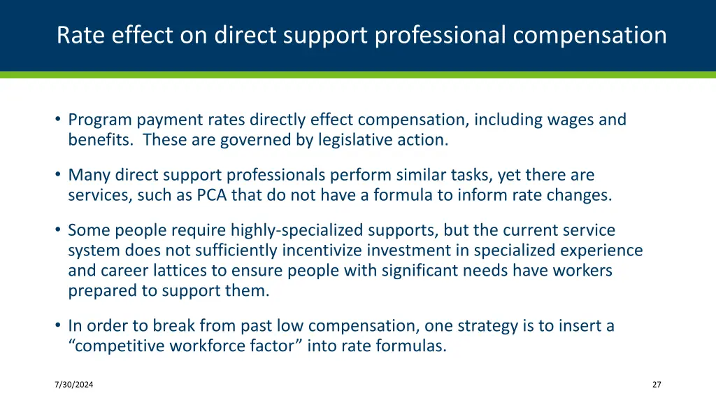 rate effect on direct support professional