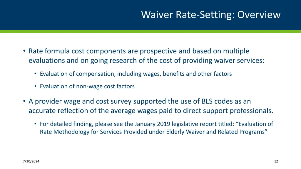 waiver rate setting overview 1