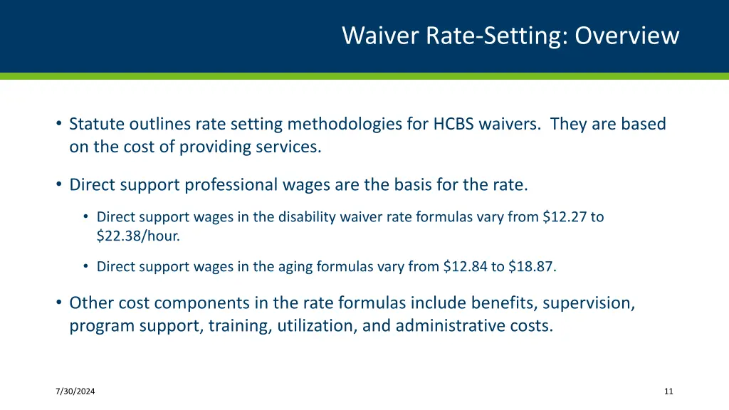 waiver rate setting overview