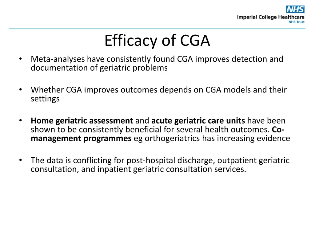 efficacy of cga