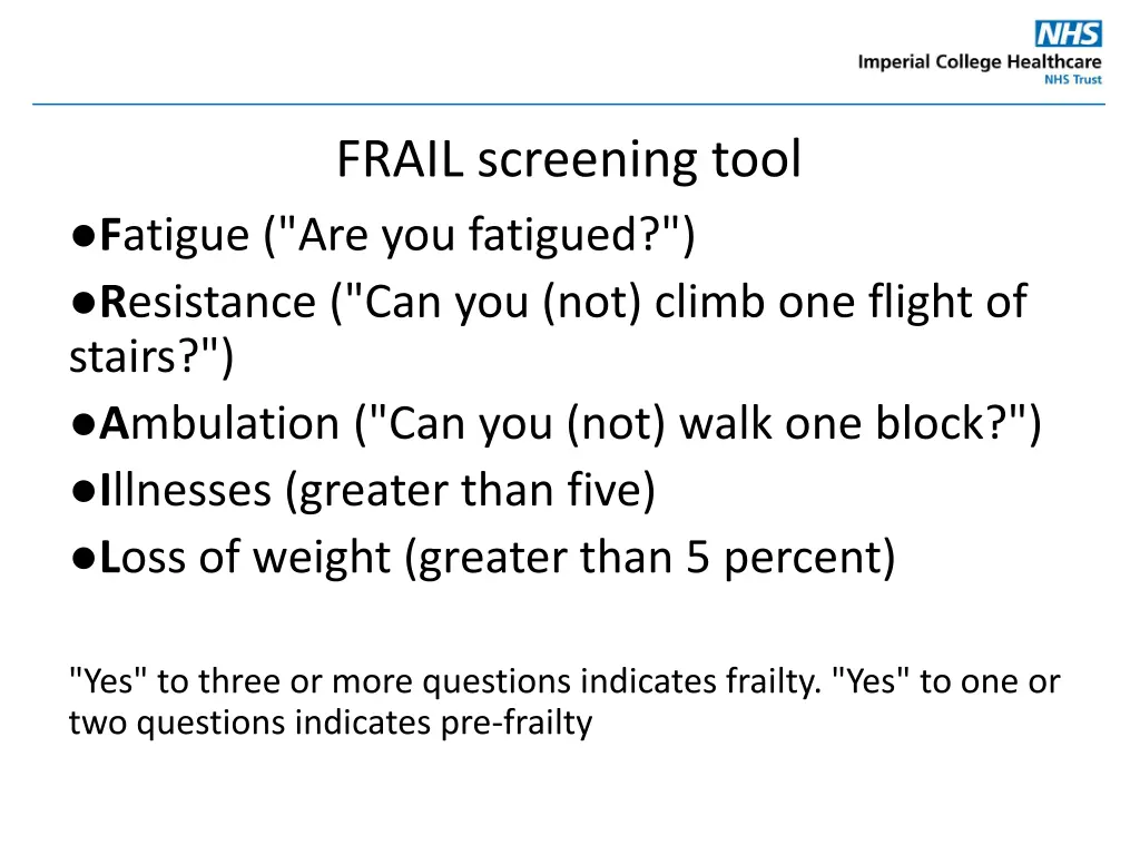 frail screening tool