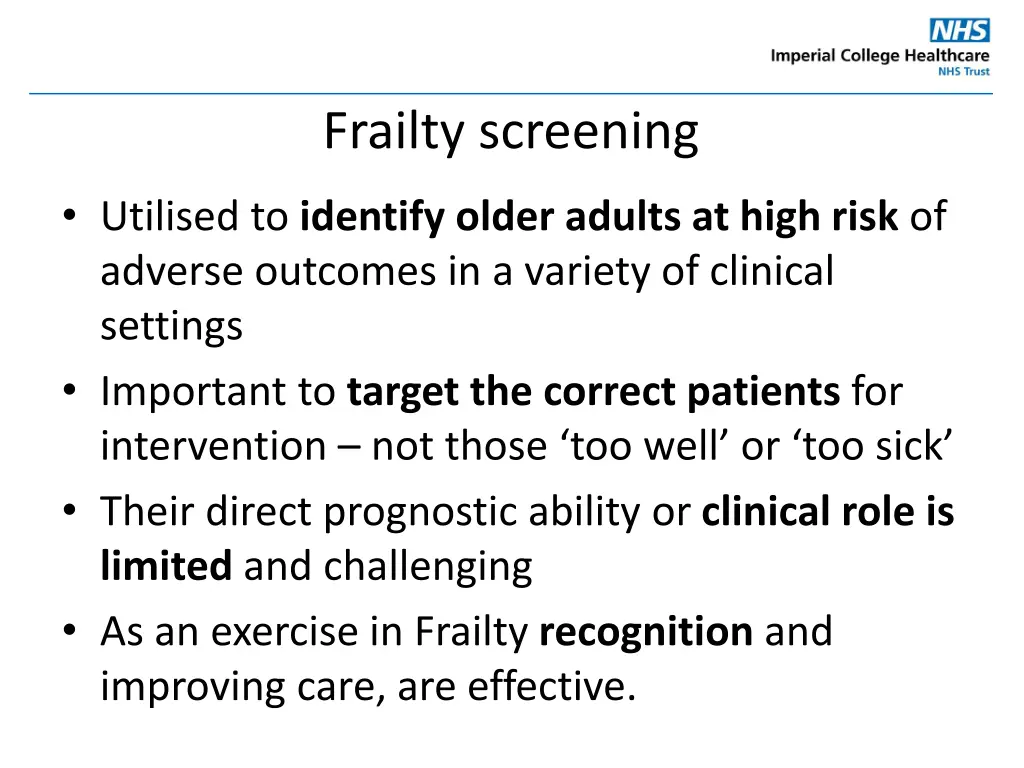 frailty screening