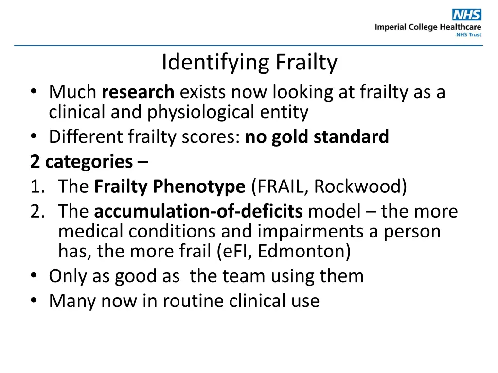 identifying frailty