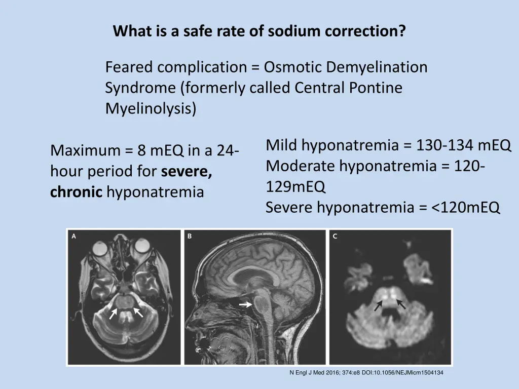 what is a safe rate of sodium correction