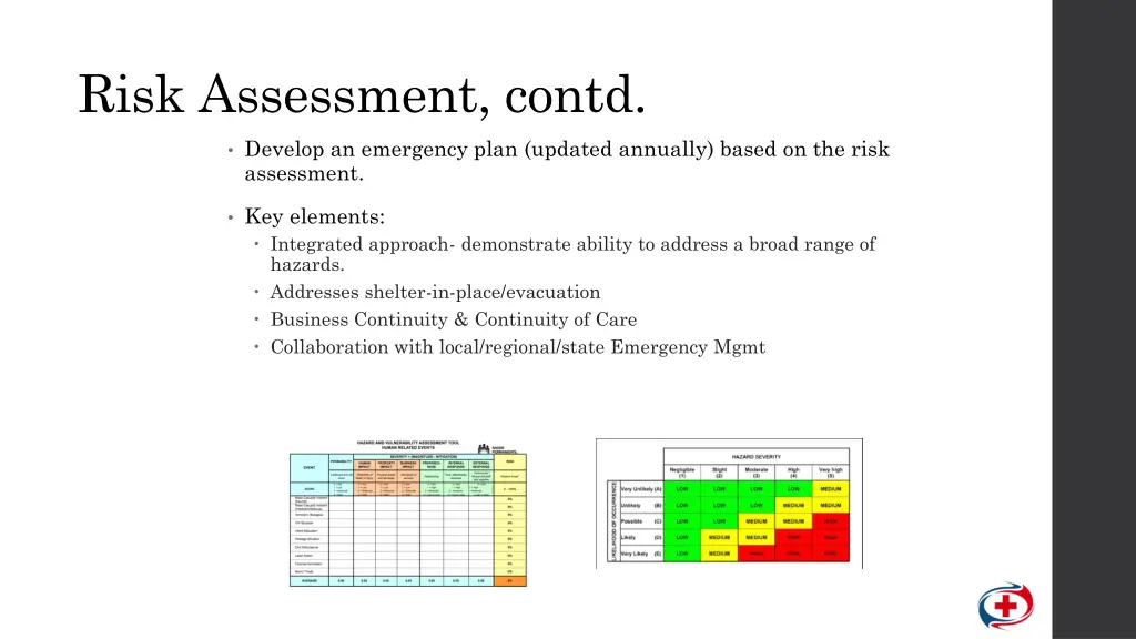 risk assessment contd