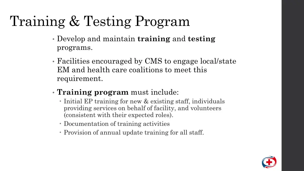 training testing program