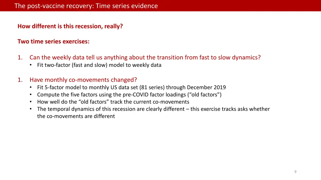 the post vaccine recovery time series evidence