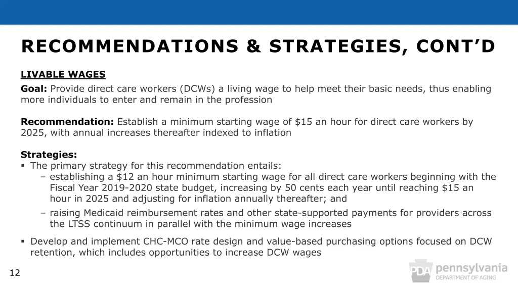 recommendations strategies cont d 1