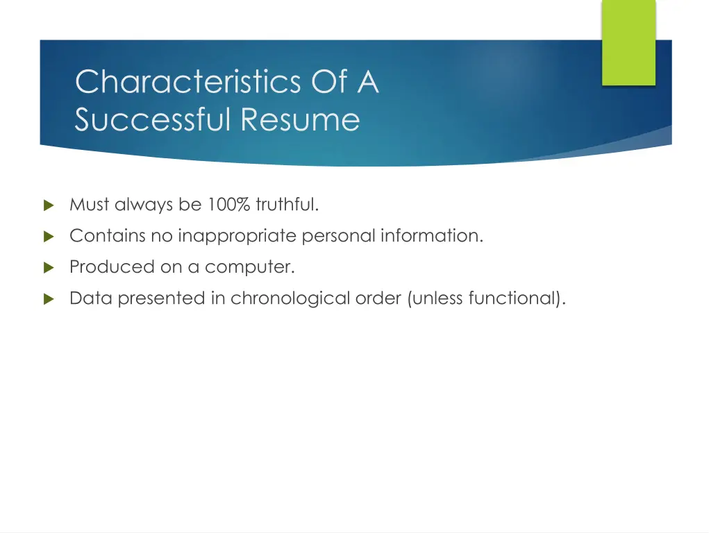 characteristics of a successful resume 1