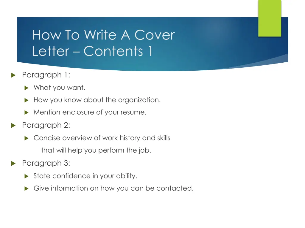 how to write a cover letter contents 1