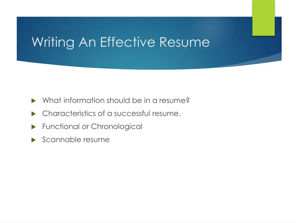 writing an effective resume