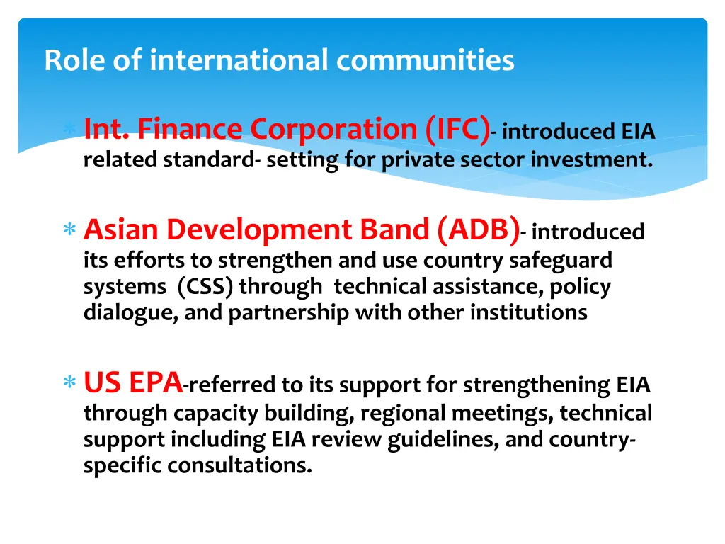 role of international communities