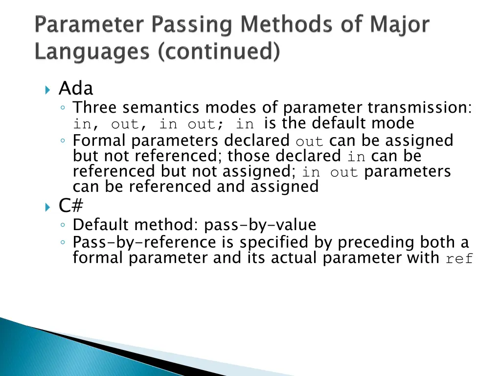 ada three semantics modes of parameter