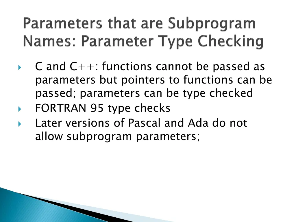 c and c functions cannot be passed as parameters