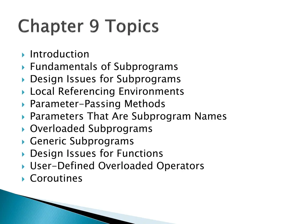 introduction fundamentals of subprograms design