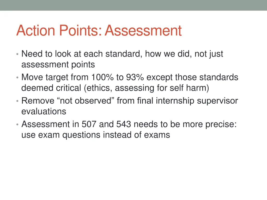 action points assessment