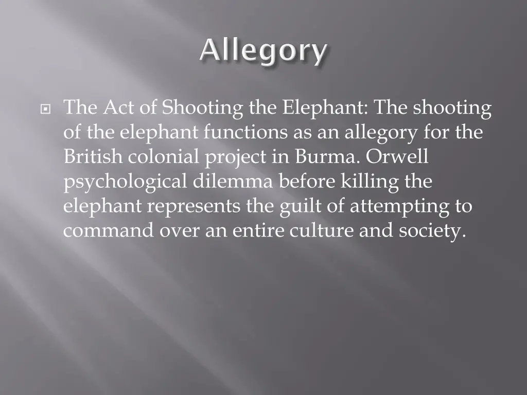 the act of shooting the elephant the shooting