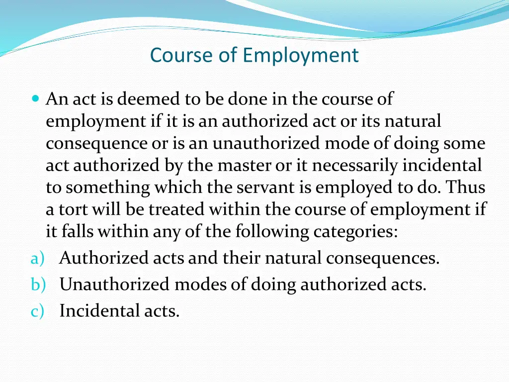 course of employment