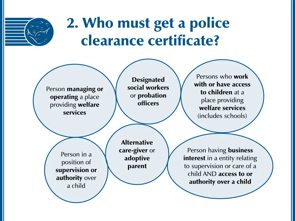 2 who must get a police clearance certificate