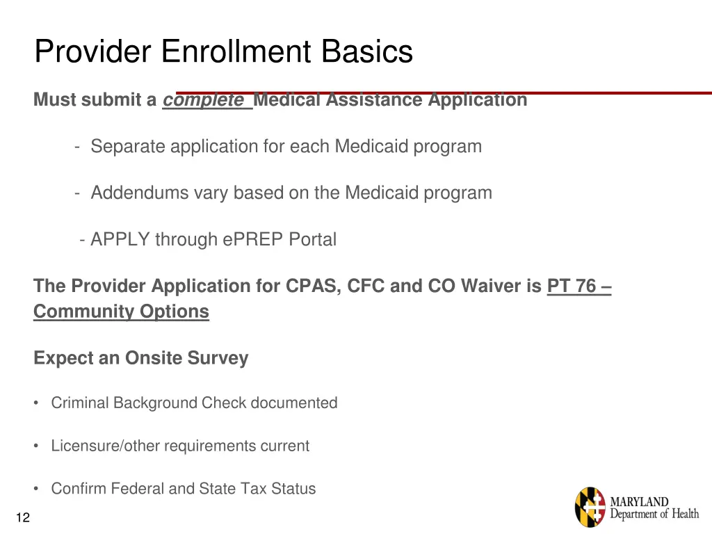 provider enrollment basics 1