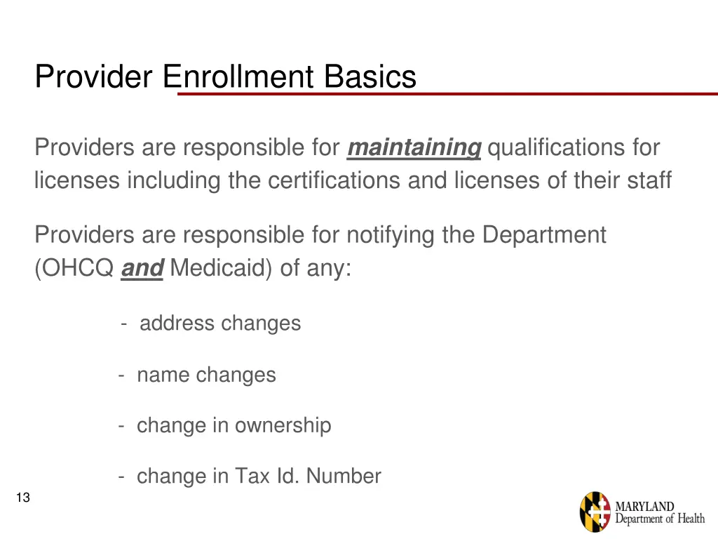 provider enrollment basics 2