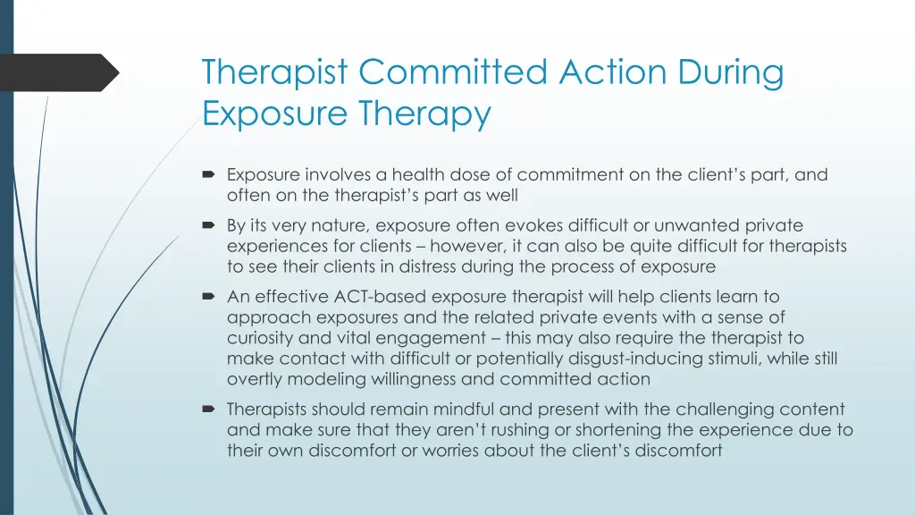 therapist committed action during exposure therapy