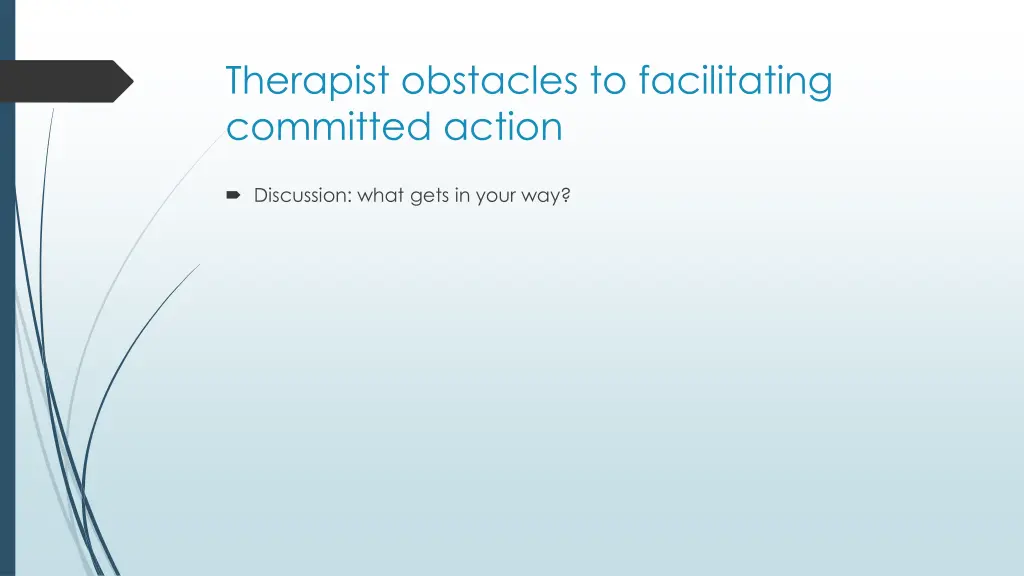 therapist obstacles to facilitating committed