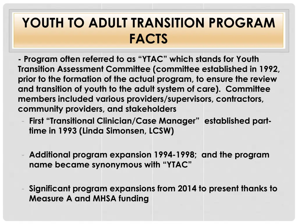 youth to adult transition program facts