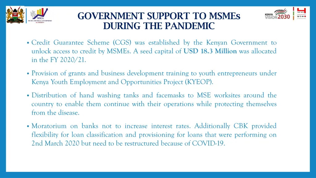 government support to msmes during the pandemic 1