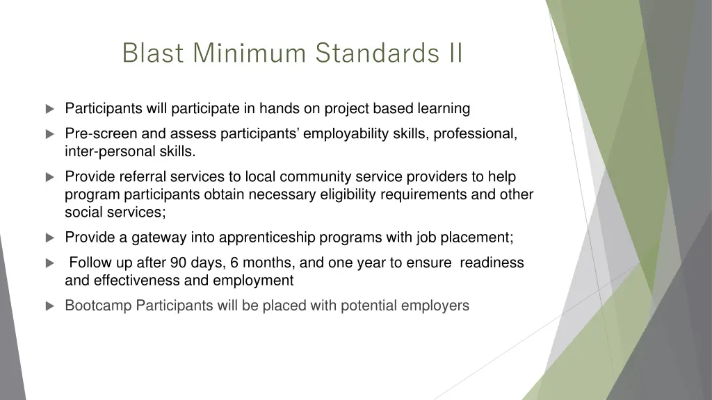 blast minimum standards ii