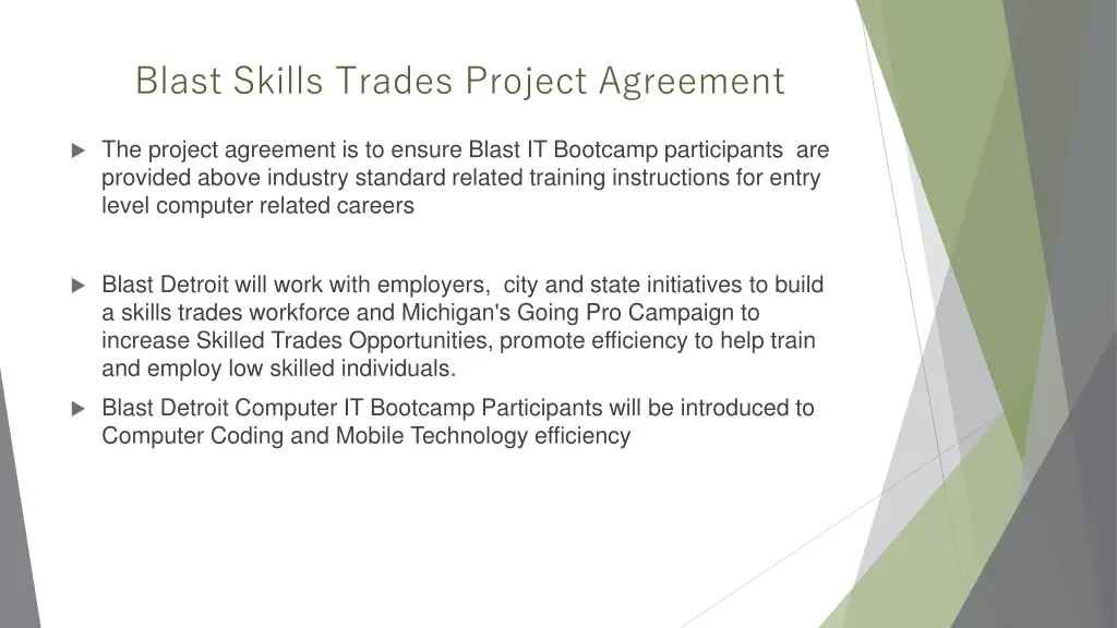 blast skills trades project agreement