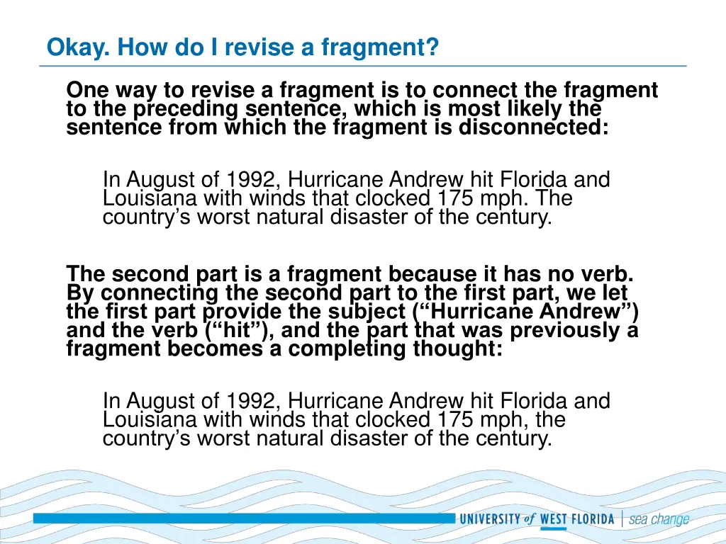 okay how do i revise a fragment