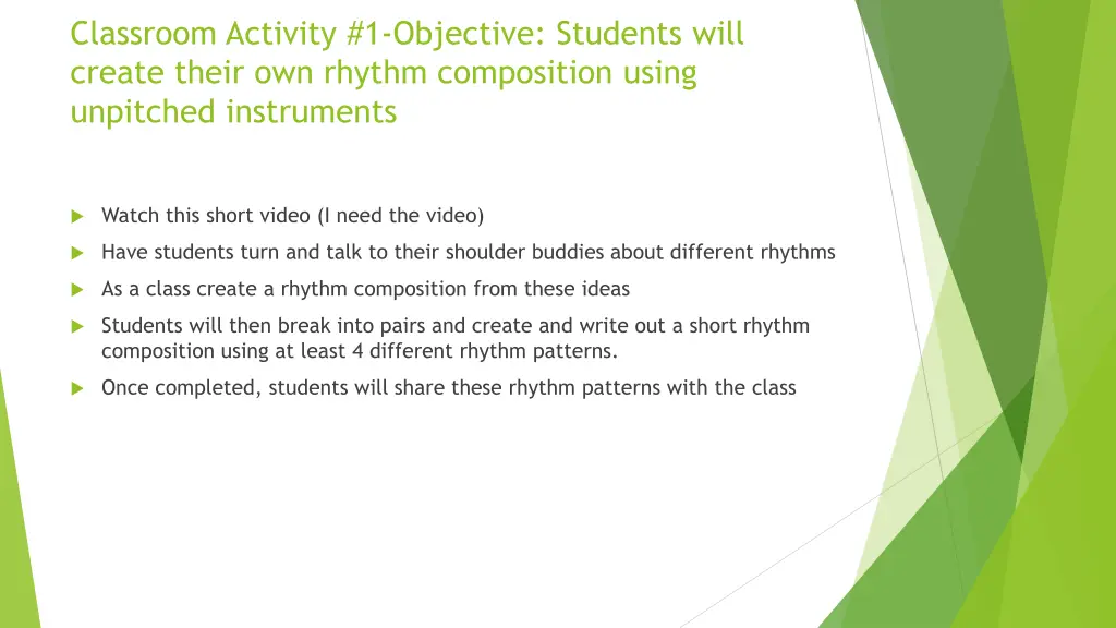 classroom activity 1 objective students will