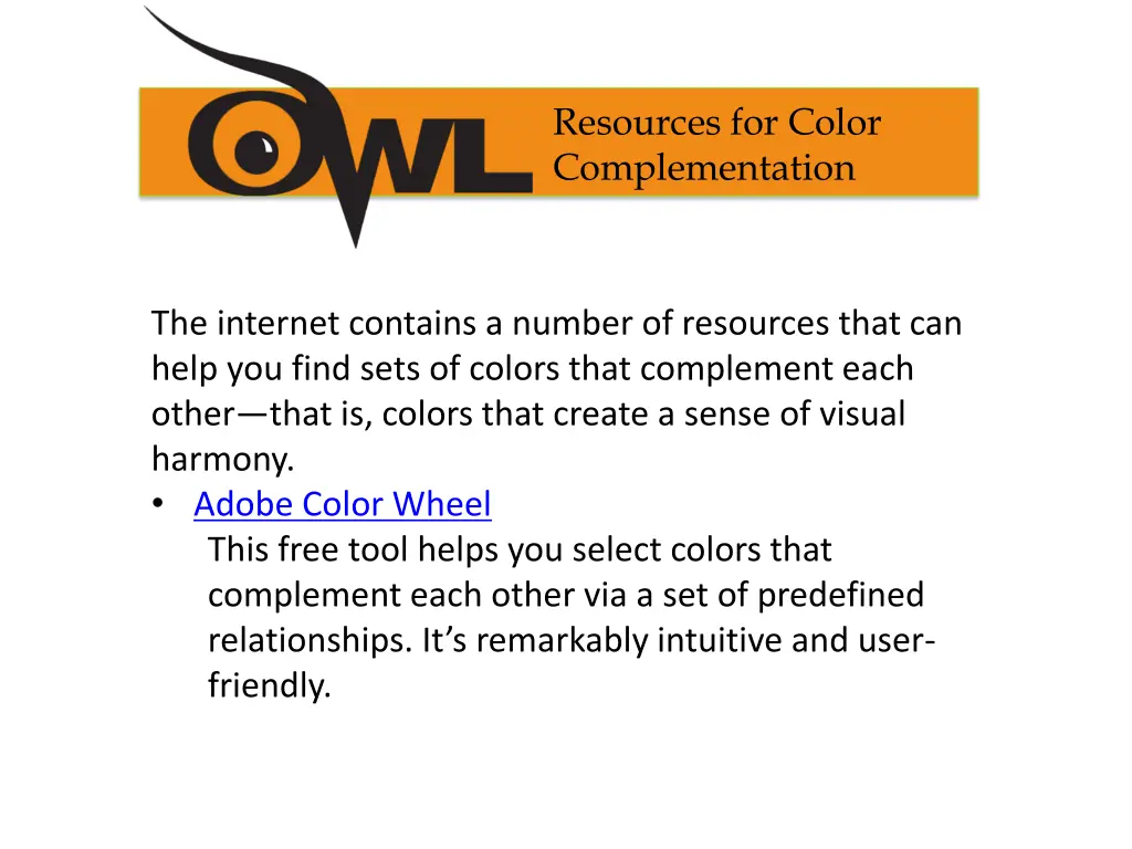 resources for color complementation