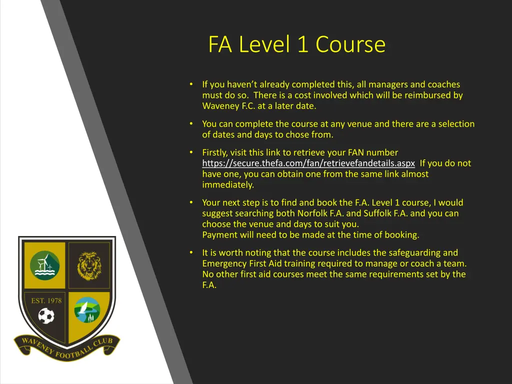 fa level 1 course