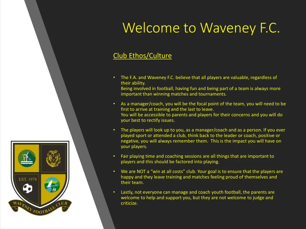 welcome to waveney f c