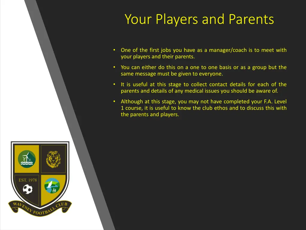 your players and parents