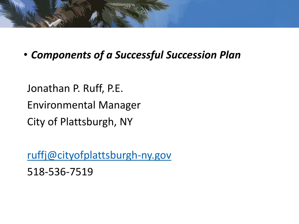 components of a successful succession plan